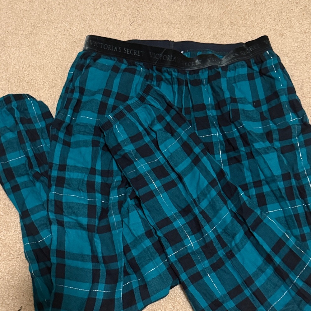 Victoria's Secret Blue Plaid Lounge Pants